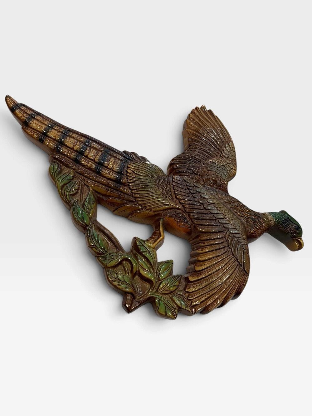 Chalkware Pheasant Wall Hanging Hunting Cabin Rustic Vintage Country Bird Decor